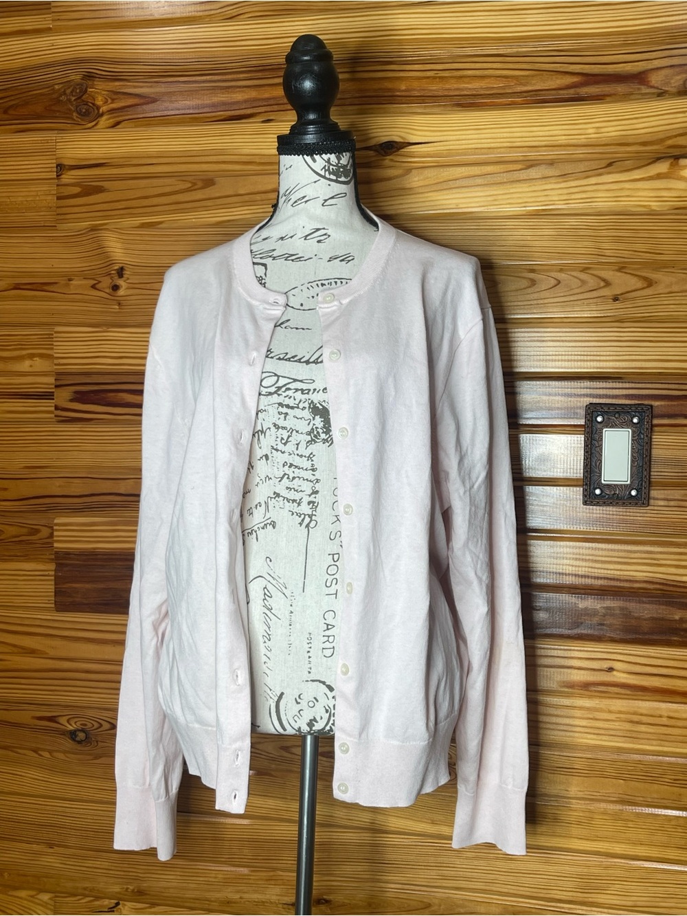 J. Crew Pale Pink Crewneck Button-Front Cardigan SZ 3X